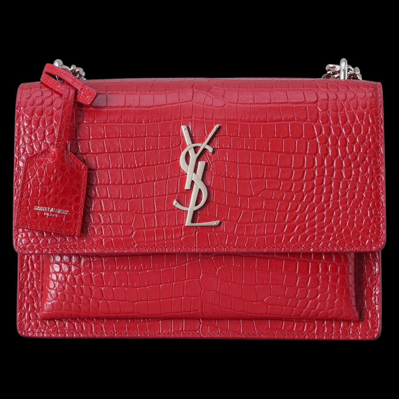 YVES SAINT LAURENT(USED)생로랑 442906 크로커 패턴 선셋백 미듐